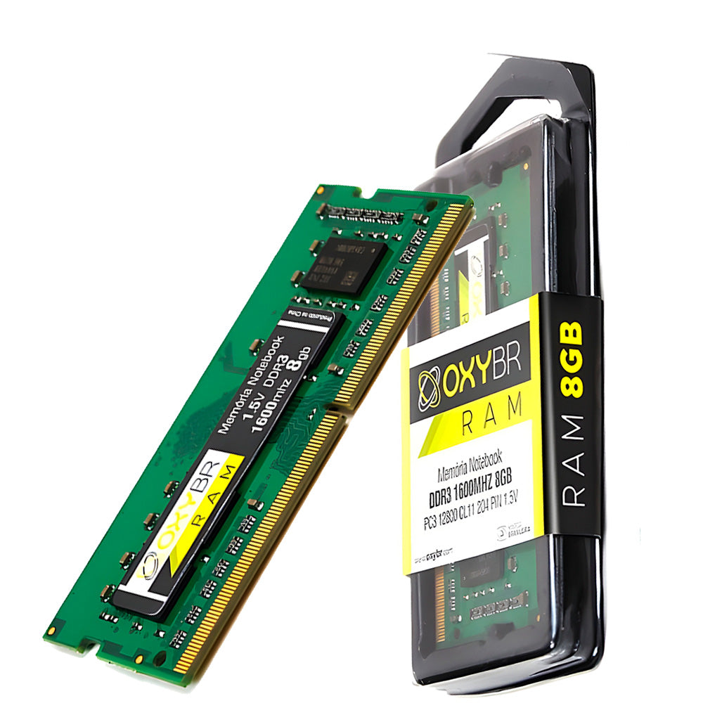 Memória Ram Notebook OxyBR 8GB 1600MHz DDR3, 1.35V